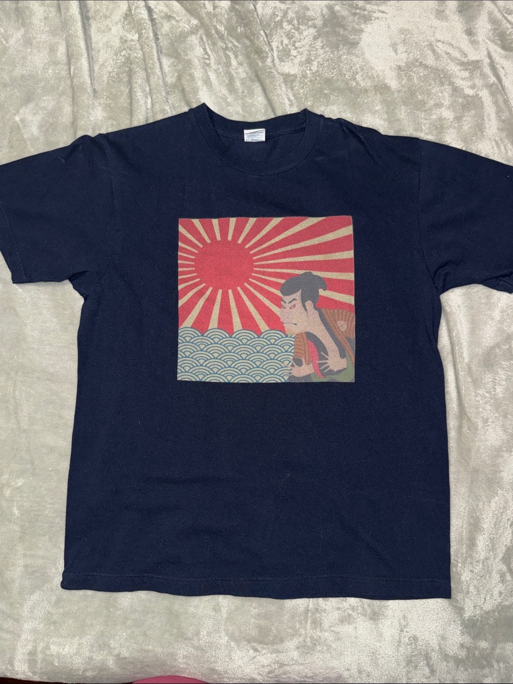 Graphic Rising Sun Samurai Tee - Navy - Picture 4 of 5